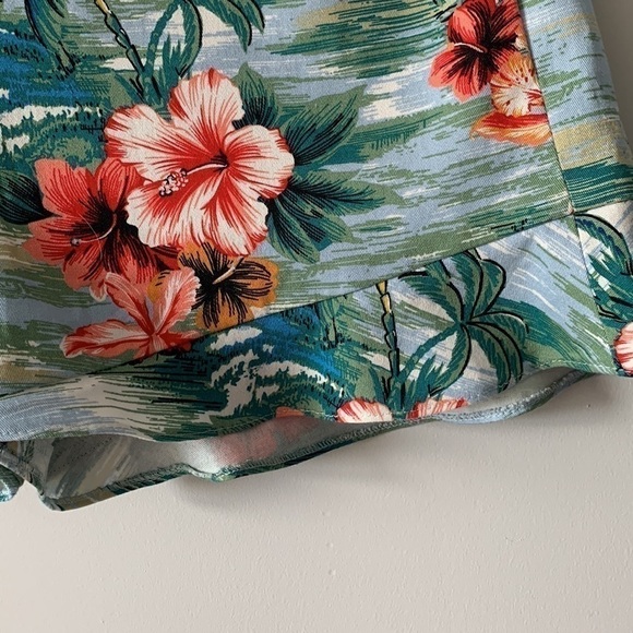Zara Summer Hawaiian Tropical Cotton Dress Shorts Size Small - Picture 5 of 16